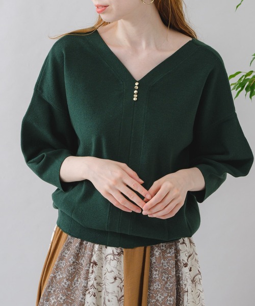 Paradise Picnic（パラダイスピクニック）の「前後2WAYやわもちニット（ニット/セーター・レディース・ブラック/グリーン/パープル・FREE）」の2枚目の写真