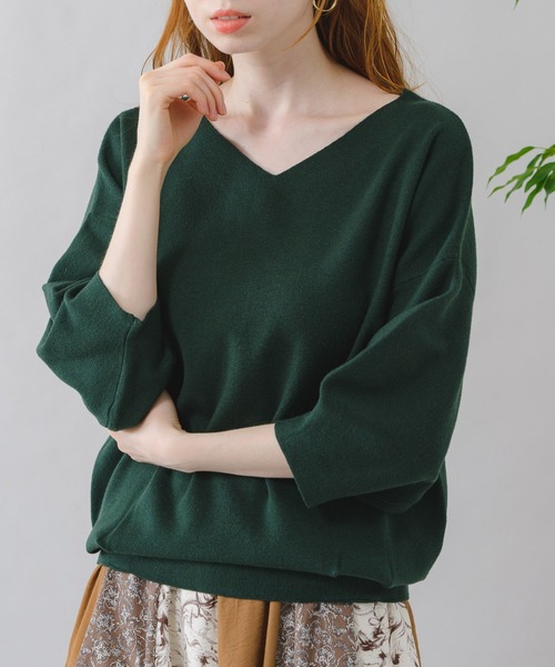 Paradise Picnic（パラダイスピクニック）の「前後2WAYやわもちニット（ニット/セーター・レディース・ブラック/グリーン/パープル・FREE）」の4枚目の写真