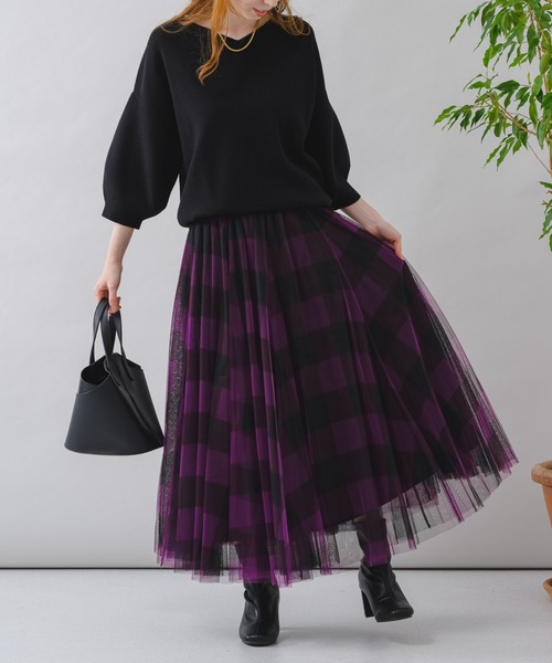 Paradise Picnic（パラダイスピクニック）の「前後2WAYやわもちニット（ニット/セーター・レディース・ブラック/グリーン/パープル・FREE）」の20枚目の写真