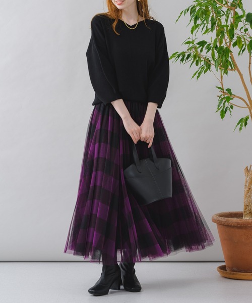 Paradise Picnic（パラダイスピクニック）の「前後2WAYやわもちニット（ニット/セーター・レディース・ブラック/グリーン/パープル・FREE）」の22枚目の写真