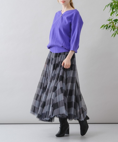 Paradise Picnic（パラダイスピクニック）の「前後2WAYやわもちニット（ニット/セーター・レディース・ブラック/グリーン/パープル・FREE）」の12枚目の写真