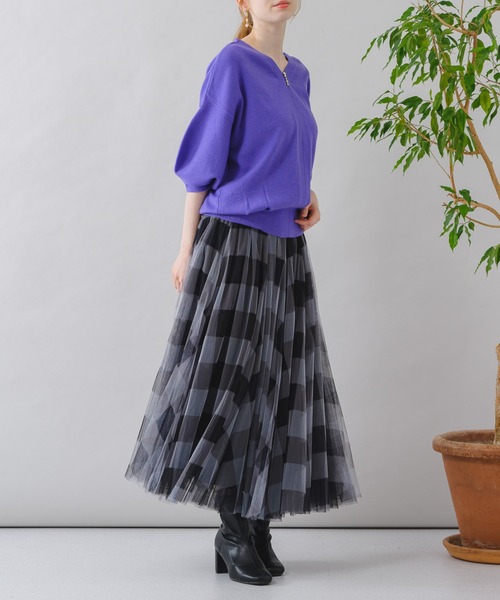 Paradise Picnic（パラダイスピクニック）の「前後2WAYやわもちニット（ニット/セーター・レディース・ブラック/グリーン/パープル・FREE）」の13枚目の写真