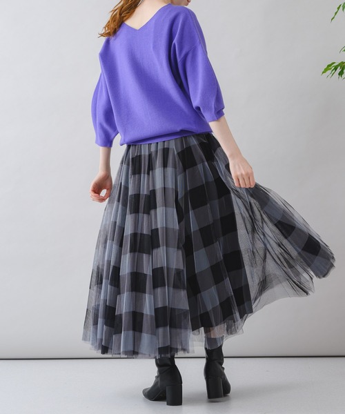 Paradise Picnic（パラダイスピクニック）の「前後2WAYやわもちニット（ニット/セーター・レディース・ブラック/グリーン/パープル・FREE）」の14枚目の写真