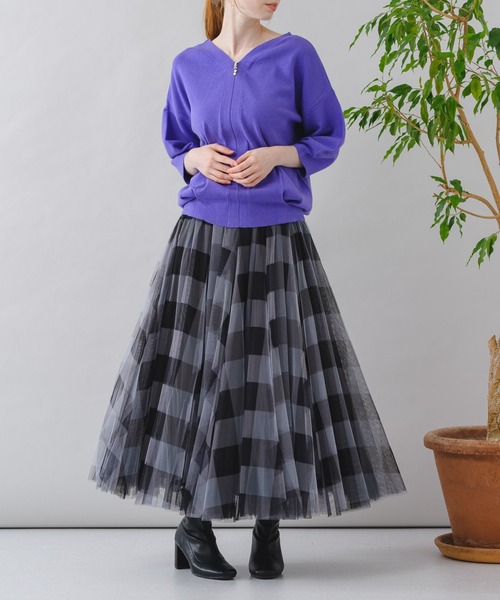 Paradise Picnic（パラダイスピクニック）の「前後2WAYやわもちニット（ニット/セーター・レディース・ブラック/グリーン/パープル・FREE）」の15枚目の写真