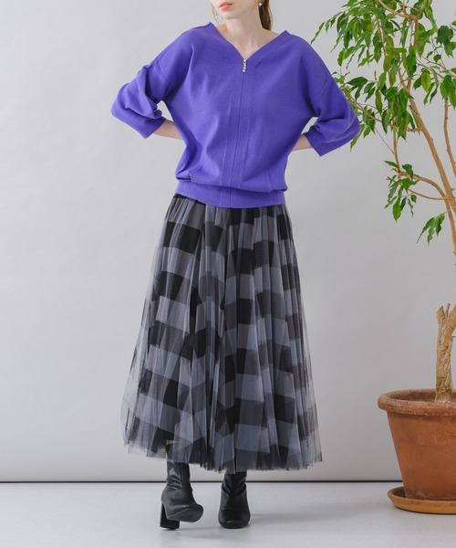 Paradise Picnic（パラダイスピクニック）の「前後2WAYやわもちニット（ニット/セーター・レディース・ブラック/グリーン/パープル・FREE）」の16枚目の写真