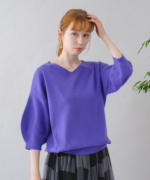 Paradise Picnic（パラダイスピクニック）の「前後2WAYやわもちニット（ニット/セーター・レディース・ブラック/グリーン/パープル・FREE）」の19枚目の写真