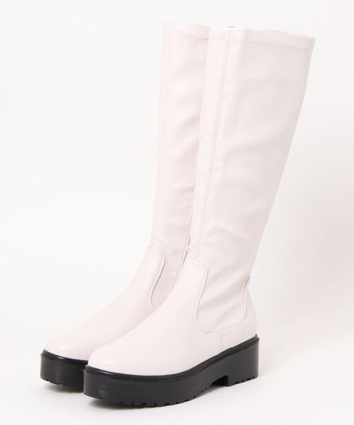 clear（クリア）の「タンクソールロングブーツ ≪2022AW新作≫（その他シューズ・レディース・アイボリー/ブラック・M/L）」の12枚目の写真