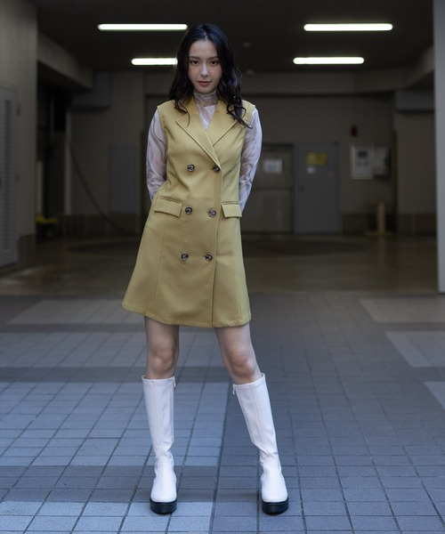 clear（クリア）の「タンクソールロングブーツ ≪2022AW新作≫（その他シューズ・レディース・アイボリー/ブラック・M/L）」の7枚目の写真