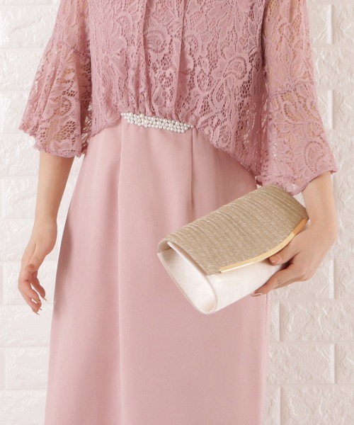 Lace Ladies(レースレディース)の「ラメプリーツ2wayクラッチバッグ(クラッチバッグ・レディース・ブラック/シルバー/ベージュ・FREE)」の6枚目の写真