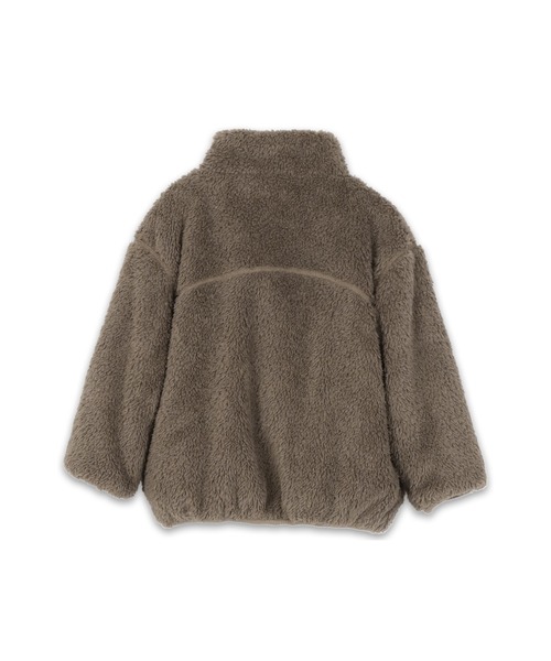 PUPPAPUPO（プッパプーポ）の「ボア ブルゾン（ブルゾン・キッズ・ブラック/ベージュ/グレイッシュベージュ・80/90/100/110/120/130/140）」の7枚目の写真