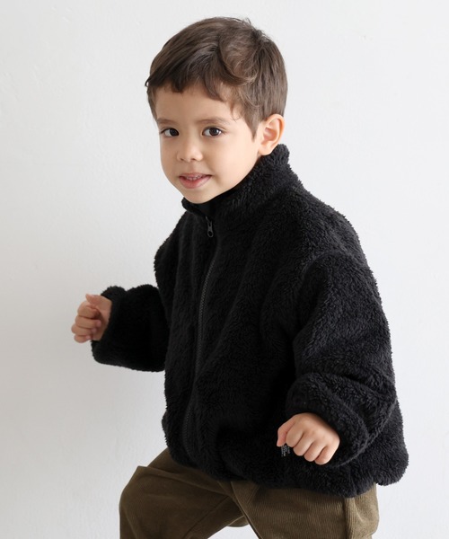 PUPPAPUPO（プッパプーポ）の「ボア ブルゾン（ブルゾン・キッズ・ブラック/ベージュ/グレイッシュベージュ・80/90/100/110/120/130/140）」の8枚目の写真