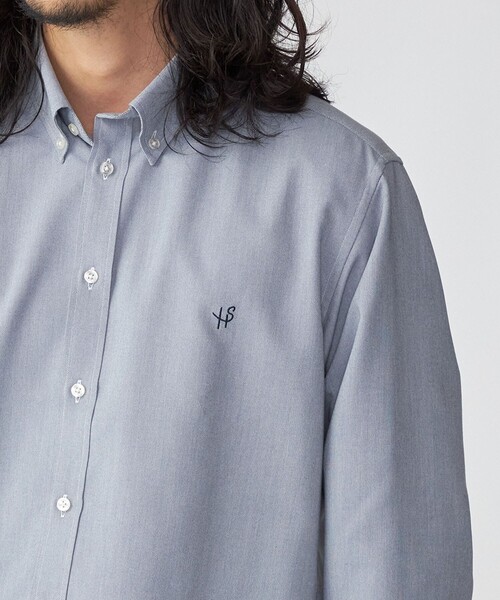 SHIPS（シップス）の「*SHIPS: 防シワ・吸水速乾・UVケア Drymix(R) ワンポイント ロゴ オックスフォード ボタンダウン シャツ（シャツ/ブラウス・メンズ・ホワイト/ライトグレー/ライトブルー・SMALL/MEDIUM/LARGE/X-LARGE/XX-LARGE）」の3枚目の写真