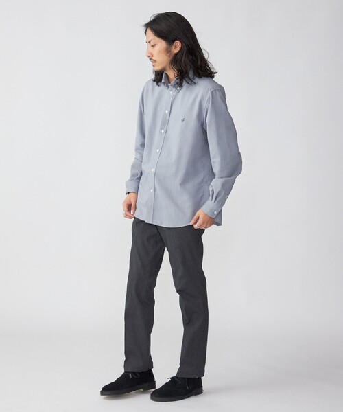 SHIPS（シップス）の「*SHIPS: 防シワ・吸水速乾・UVケア Drymix(R) ワンポイント ロゴ オックスフォード ボタンダウン シャツ（シャツ/ブラウス・メンズ・ホワイト/ライトグレー/ライトブルー・SMALL/MEDIUM/LARGE/X-LARGE/XX-LARGE）」の8枚目の写真