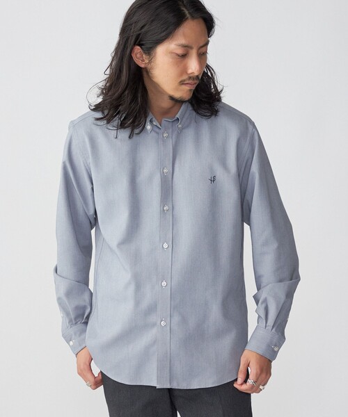 SHIPS（シップス）の「*SHIPS: 防シワ・吸水速乾・UVケア Drymix(R) ワンポイント ロゴ オックスフォード ボタンダウン シャツ（シャツ/ブラウス・メンズ・ホワイト/ライトグレー/ライトブルー・SMALL/MEDIUM/LARGE/X-LARGE/XX-LARGE）」の7枚目の写真
