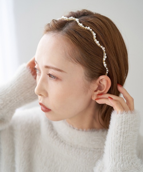 ROPE' PICNIC(ロペピクニック)の「パールウェーブメタルカチューシャ(カチューシャ・レディース・ゴールド/シルバー・FREE)」の7枚目の写真