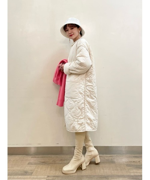 HONEYSUCKLE ROSE（ハニーサックルローズ）の「【HONEYSUCKLE ROSE】リバーシブルボアコート（ダウンジャケット/コート・レディース・ブラック/オフホワイト・L/M）」の13枚目の写真