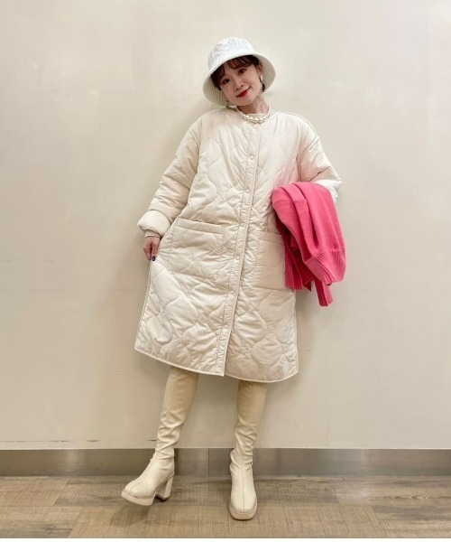 HONEYSUCKLE ROSE（ハニーサックルローズ）の「【HONEYSUCKLE ROSE】リバーシブルボアコート（ダウンジャケット/コート・レディース・ブラック/オフホワイト・L/M）」の12枚目の写真