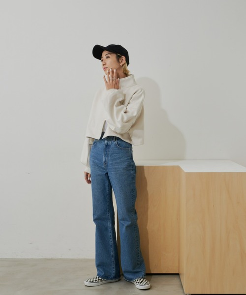 Auntie Rosa Holiday（アンティローザホリデー）の「2WAY裏毛ショートブルゾン / ハイネックトップス（スウェット・レディース・ブラック/グレー/ナチュラル・FREE）」の19枚目の写真