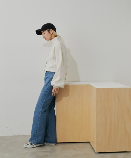 Auntie Rosa Holiday（アンティローザホリデー）の「2WAY裏毛ショートブルゾン / ハイネックトップス（スウェット・レディース・ブラック/グレー/ナチュラル・FREE）」の21枚目の写真