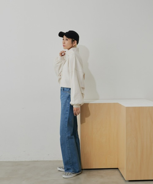 Auntie Rosa Holiday（アンティローザホリデー）の「2WAY裏毛ショートブルゾン / ハイネックトップス（スウェット・レディース・ブラック/グレー/ナチュラル・FREE）」の22枚目の写真