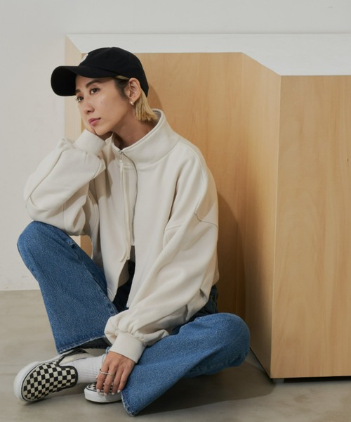 Auntie Rosa Holiday（アンティローザホリデー）の「2WAY裏毛ショートブルゾン / ハイネックトップス（スウェット・レディース・ブラック/グレー/ナチュラル・FREE）」の13枚目の写真