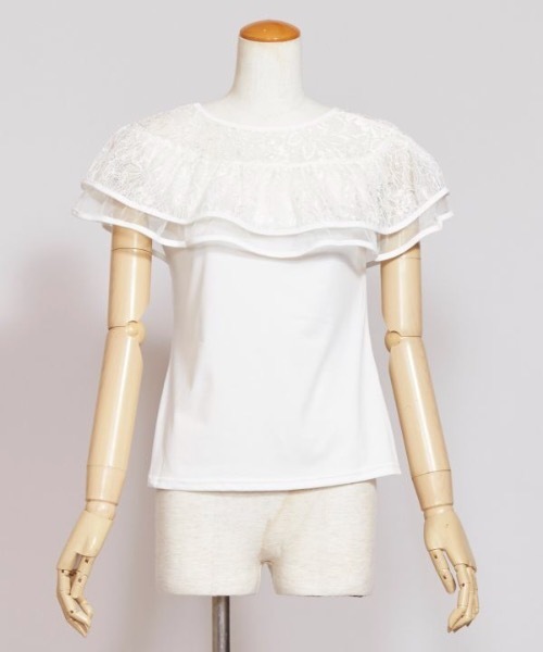 Maunaloa(マウナロア)の「【Maunaloa】レースフリルトップス(その他トップス・レディース・ホワイト/ブラック・L/M)」の8枚目の写真