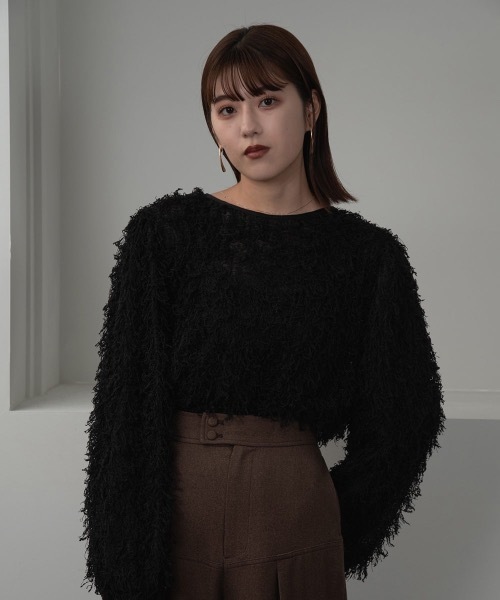 I_am（アイアム）の「back ribbon shaggy blouse（シャツ/ブラウス・レディース・ブラック・FREE）」の2枚目の写真