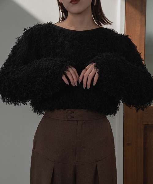 I_am（アイアム）の「back ribbon shaggy blouse（シャツ/ブラウス・レディース・ブラック・FREE）」の4枚目の写真