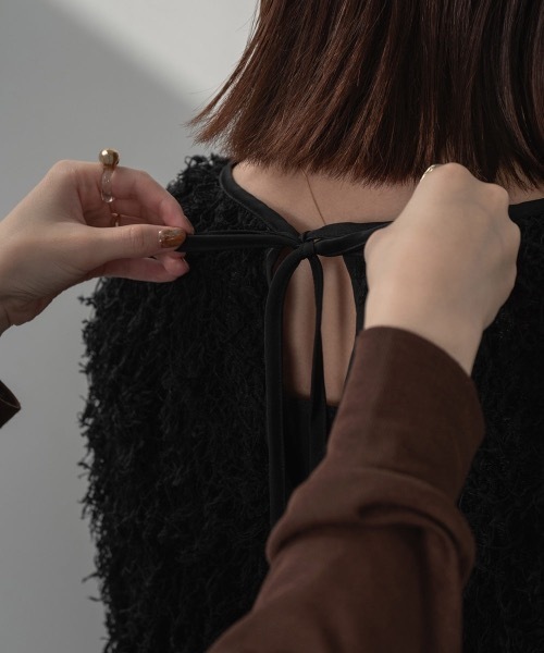 I_am（アイアム）の「back ribbon shaggy blouse（シャツ/ブラウス・レディース・ブラック・FREE）」の13枚目の写真