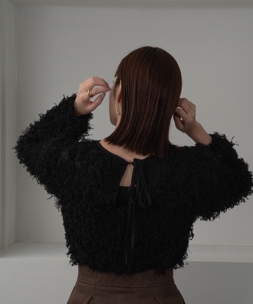 I_am（アイアム）の「back ribbon shaggy blouse（シャツ/ブラウス・レディース・ブラック・FREE）」の11枚目の写真