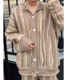 マルチカラークルーニットカーディガン