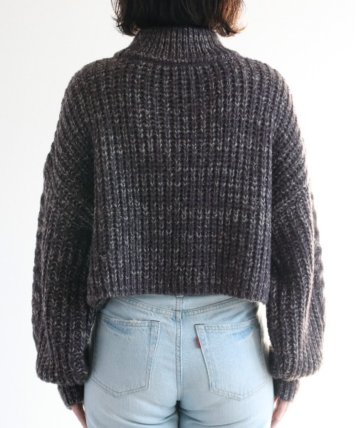 cepo（セポ）の「ミックスカラー ケーブルハイネックニット（ニット/セーター・レディース・ブルー/グリーン/チャコール・FREE）」の15枚目の写真