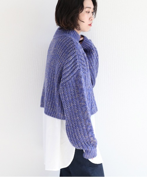 cepo（セポ）の「ミックスカラー ケーブルハイネックニット（ニット/セーター・レディース・ブルー/グリーン/チャコール・FREE）」の11枚目の写真