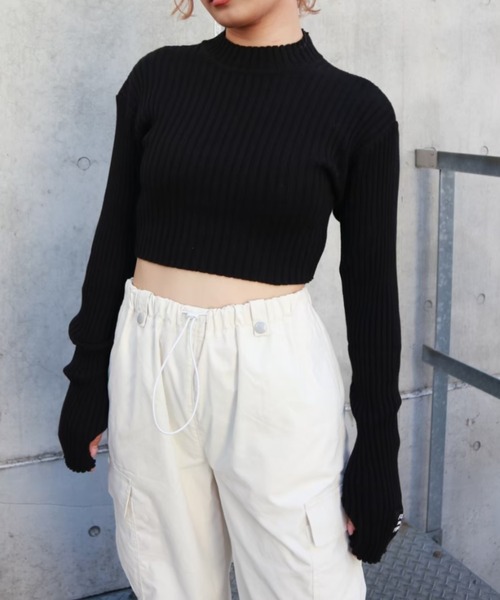 FIG&VIPER（フィグアンドバイパー）の「クロップドリブニットTOP