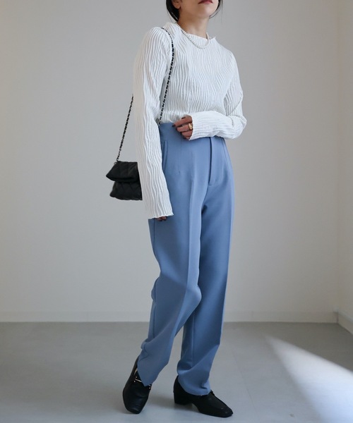 【アドーア】タックテーパードパンツ (38) クロップド丈 アイボリー セール】タックテーパードパンツ（その他パンツ）｜ap retro