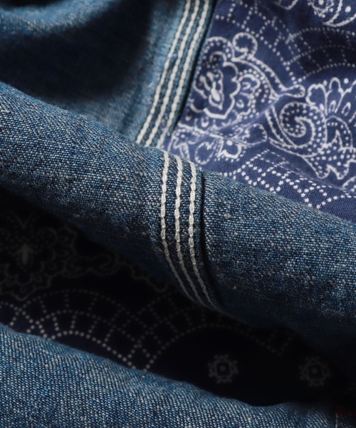 CAL O LINE（キャルオーライン）の「CAL O LINE/キャルオーライン BANDANA ENGINEERS JACKET エンジニアジャケット（デニムジャケット・メンズ・ブルー・M/L/XL）」の12枚目の写真