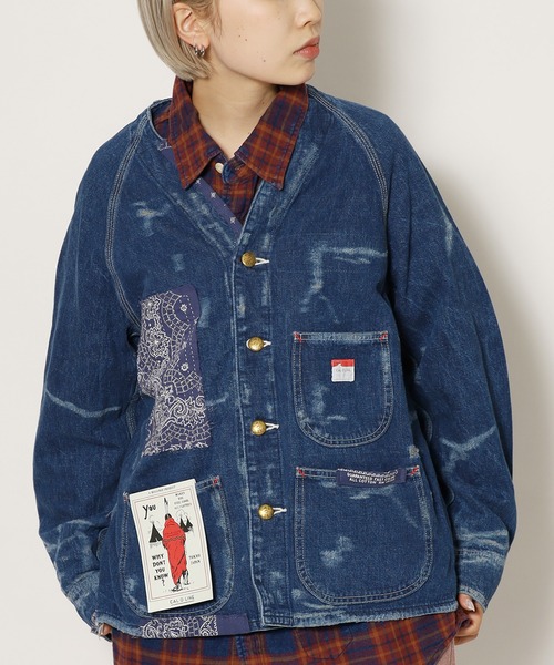 CAL O LINE（キャルオーライン）の「CAL O LINE/キャルオーライン BANDANA ENGINEERS JACKET エンジニアジャケット（デニムジャケット・メンズ・ブルー・M/L/XL）」の14枚目の写真