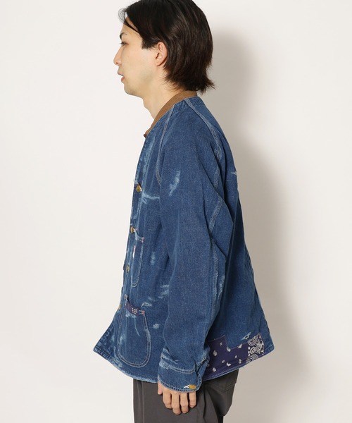 CAL O LINE（キャルオーライン）の「CAL O LINE/キャルオーライン BANDANA ENGINEERS JACKET エンジニアジャケット（デニムジャケット・メンズ・ブルー・M/L/XL）」の2枚目の写真