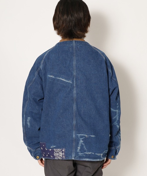 CAL O LINE（キャルオーライン）の「CAL O LINE/キャルオーライン BANDANA ENGINEERS JACKET エンジニアジャケット（デニムジャケット・メンズ・ブルー・M/L/XL）」の3枚目の写真