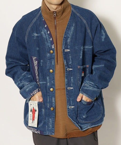 CAL O LINE（キャルオーライン）の「CAL O LINE/キャルオーライン BANDANA ENGINEERS JACKET エンジニアジャケット（デニムジャケット・メンズ・ブルー・M/L/XL）」の16枚目の写真