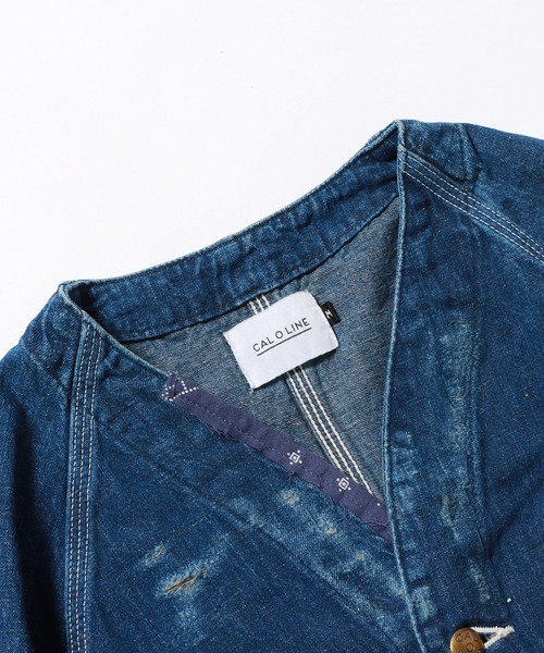 CAL O LINE（キャルオーライン）の「CAL O LINE/キャルオーライン BANDANA ENGINEERS JACKET エンジニアジャケット（デニムジャケット・メンズ・ブルー・M/L/XL）」の4枚目の写真
