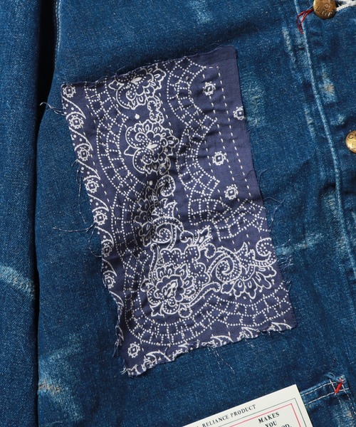 CAL O LINE（キャルオーライン）の「CAL O LINE/キャルオーライン BANDANA ENGINEERS JACKET エンジニアジャケット（デニムジャケット・メンズ・ブルー・M/L/XL）」の7枚目の写真