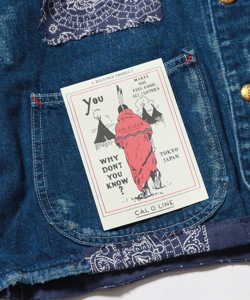 CAL O LINE（キャルオーライン）の「CAL O LINE/キャルオーライン BANDANA ENGINEERS JACKET エンジニアジャケット（デニムジャケット・メンズ・ブルー・M/L/XL）」の8枚目の写真