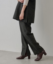 BEARDSLEY | ツイードパンツ：卒業・入学式にも 両内側にスリット・セットアップアイテム有(その他パンツ)