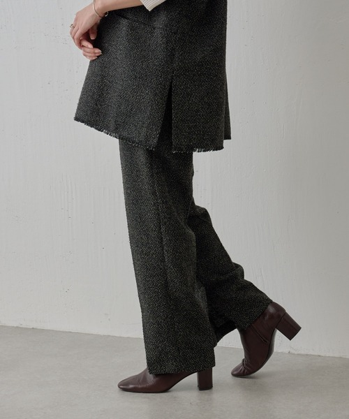 BEARDSLEY(ビアズリー)の「ツイードパンツ:卒業・入学式にも 両内側にスリット・セットアップアイテム有(その他パンツ・レディース・ブラック・FREE)」の10枚目の写真