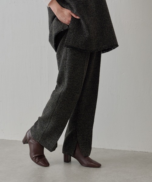 BEARDSLEY(ビアズリー)の「ツイードパンツ:卒業・入学式にも 両内側にスリット・セットアップアイテム有(その他パンツ・レディース・ブラック・FREE)」の18枚目の写真