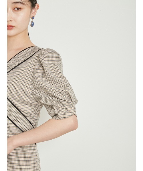 LILY BROWN（リリーブラウン）の「【限定サイズあり】クロスデザインワンピース（ワンピース・レディース・チェック/ブラック/グリーン・0/1/00）」の9枚目の写真