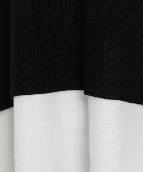 SHOO・LA・RUE（シューラルー）の「◆【洗える】サイドリボンが決め手！一枚でキマるレイヤード風（ニット/セーター・レディース・グリーン/ブラック/オフホワイト・00）」の4枚目の写真