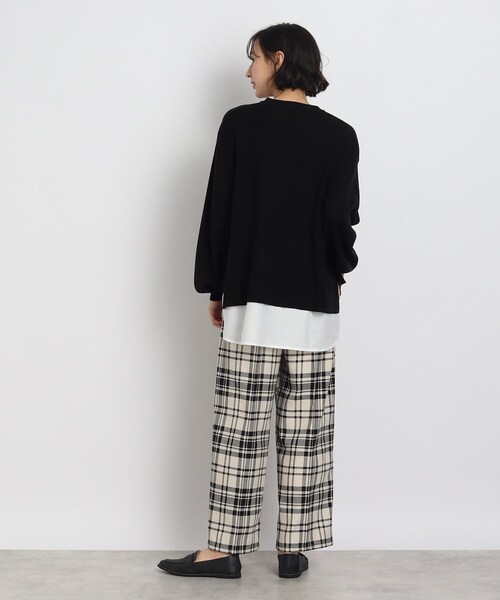 SHOO・LA・RUE（シューラルー）の「◆【洗える】サイドリボンが決め手！一枚でキマるレイヤード風（ニット/セーター・レディース・グリーン/ブラック/オフホワイト・00）」の22枚目の写真