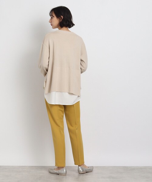 SHOO・LA・RUE（シューラルー）の「◆【洗える】サイドリボンが決め手！一枚でキマるレイヤード風（ニット/セーター・レディース・グリーン/ブラック/オフホワイト・00）」の13枚目の写真